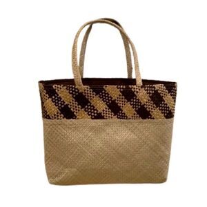 Large Woven Straw Market Tote Bag – Natural Boho Chic Summer Beach Vacation